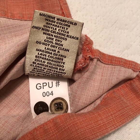 Jamaica Jaxx 100% Silk Hawaiian Shirt Men's Medium, colo Peach Short Sleeve - Picture 7 of 7